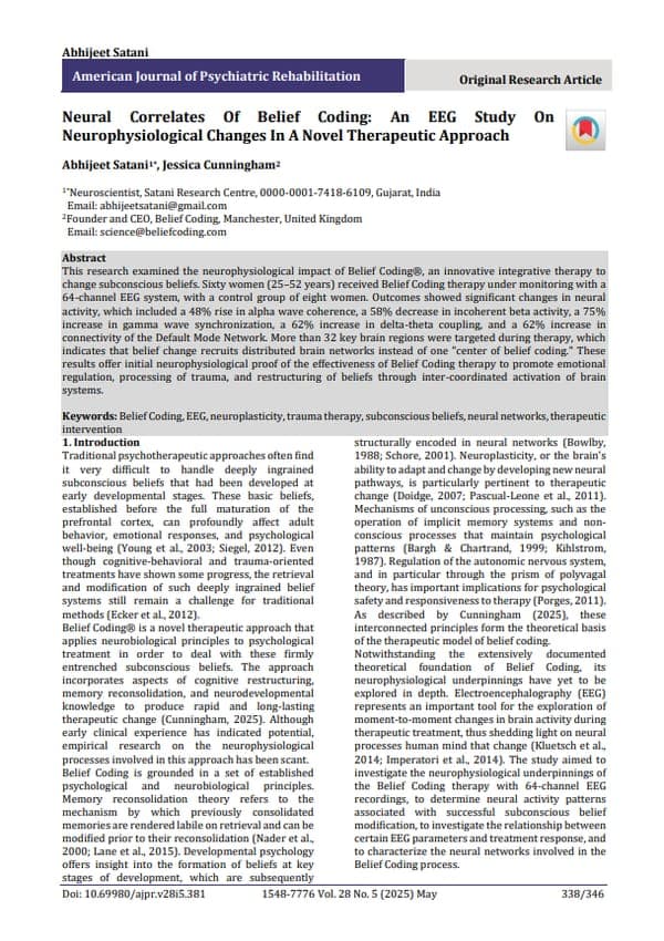 Neural Correlates of Belief Coding: An EEG Study on Neurophysiological Changes